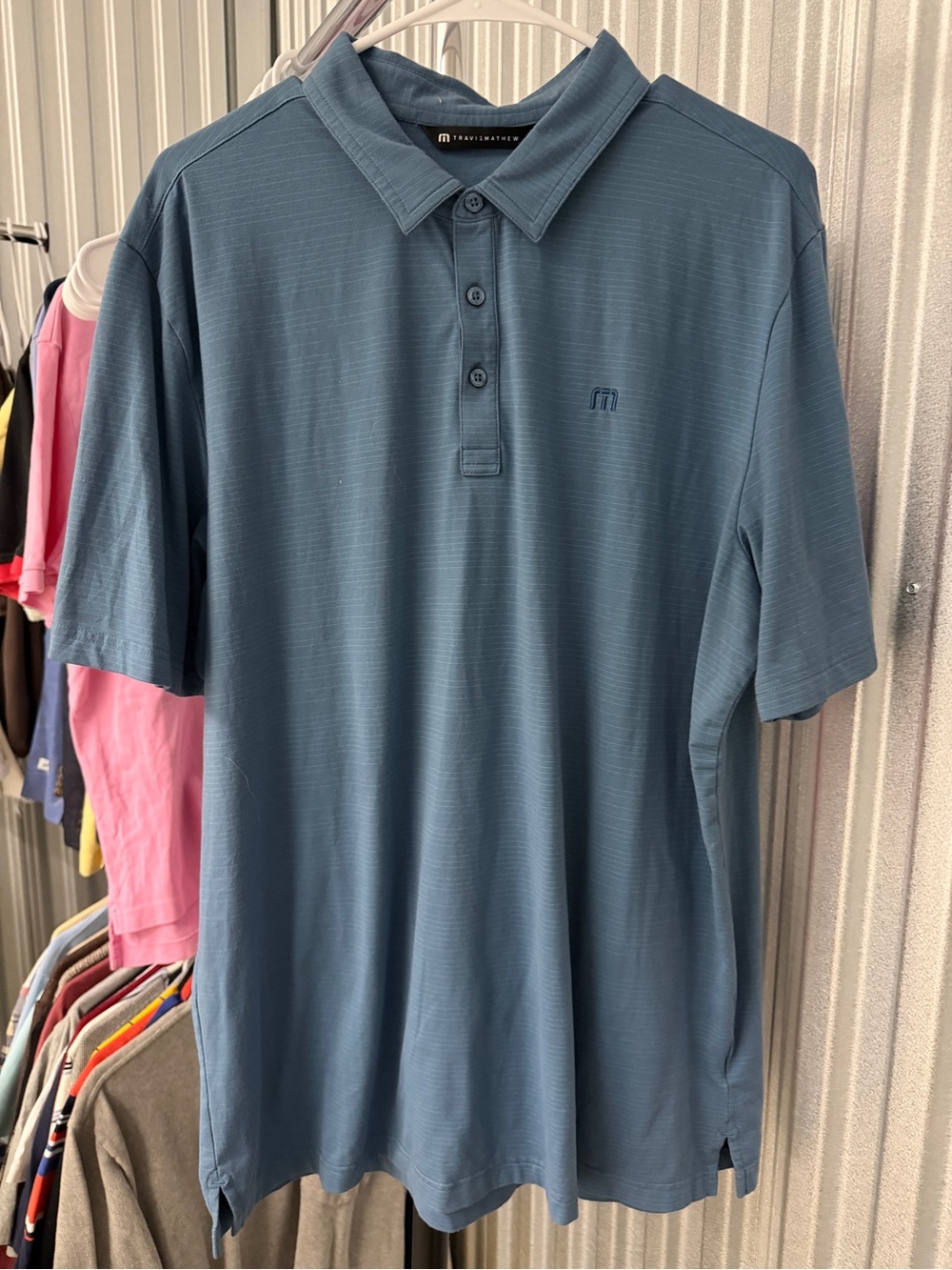 Travis Mathew Slate Blue Short-Sleeve Polo